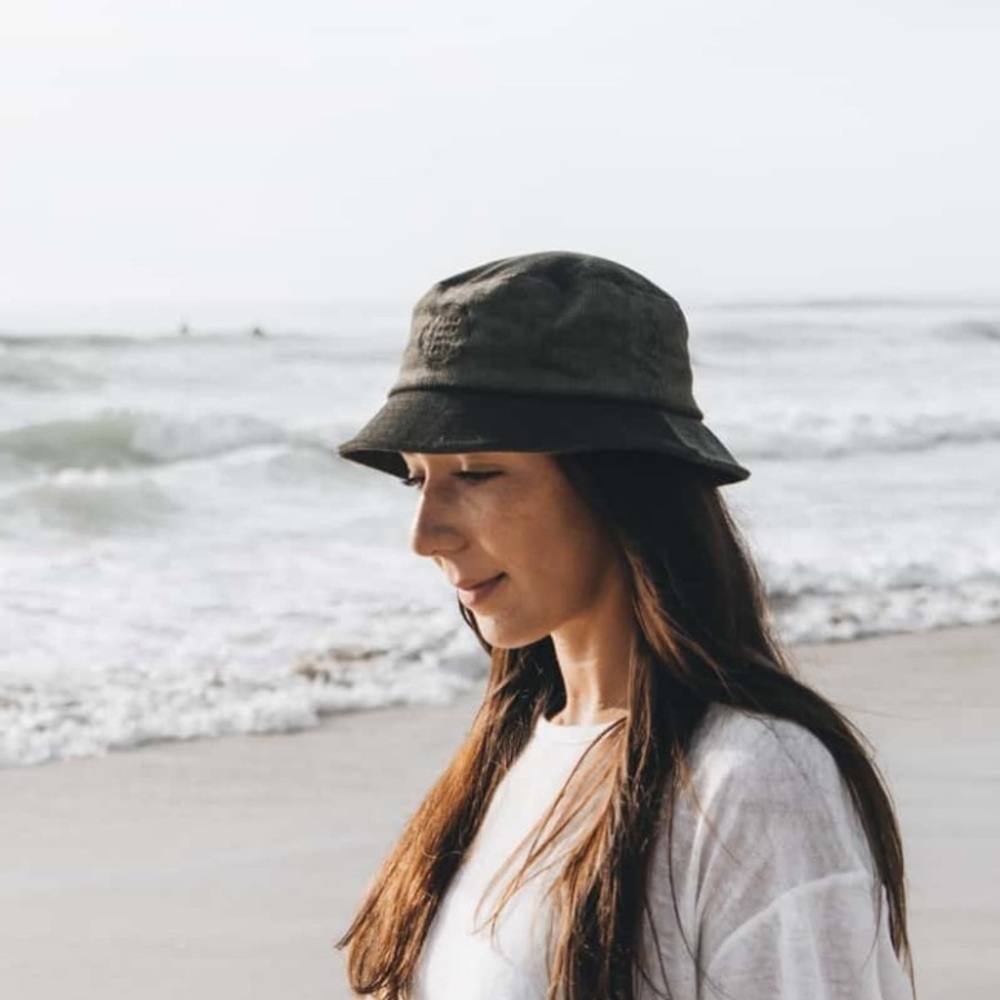 Will + Bear Earth Bucket Hat Green Corduroy Organic Hemp Small